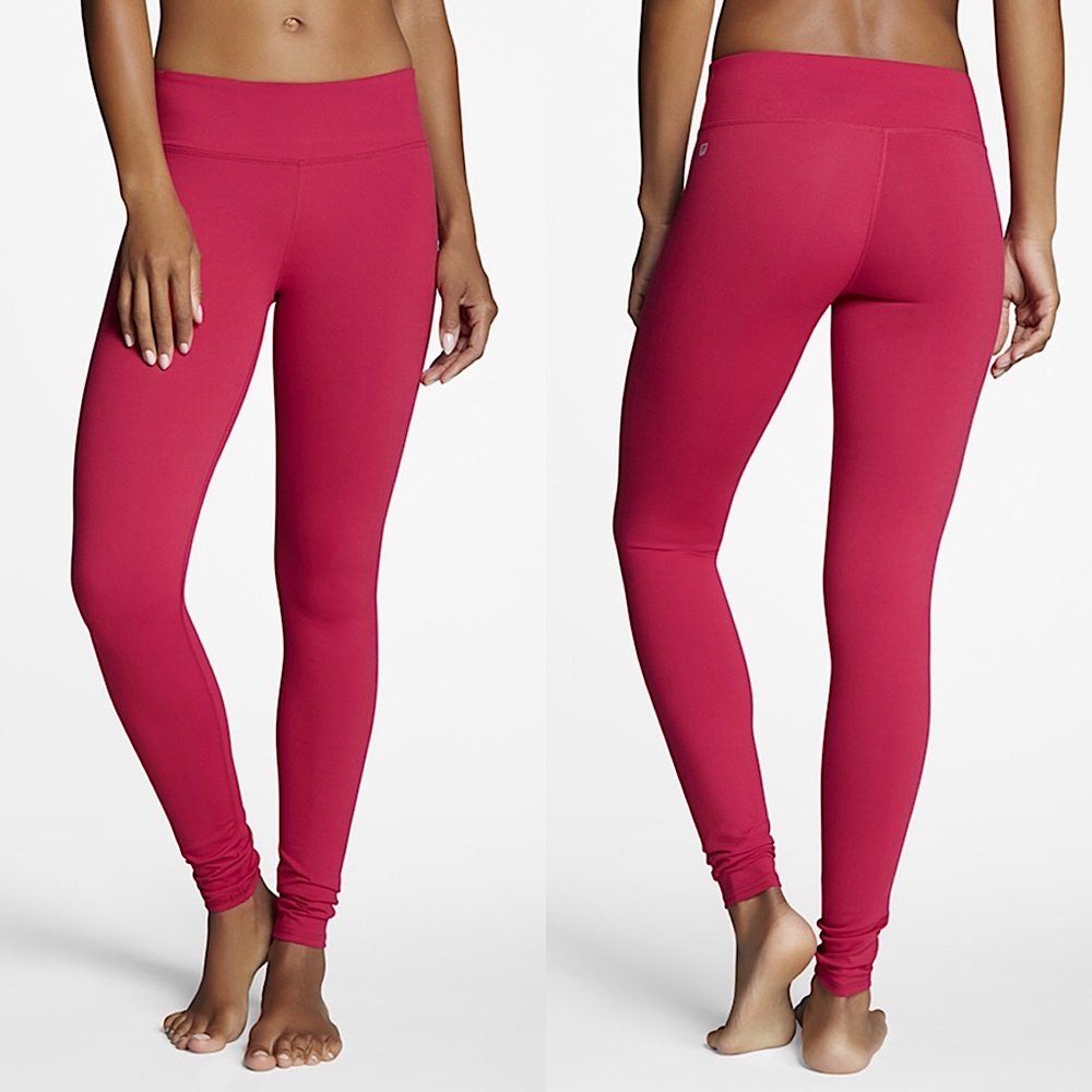 Fabletics Define Mid-Rise Leggings in Cranberry